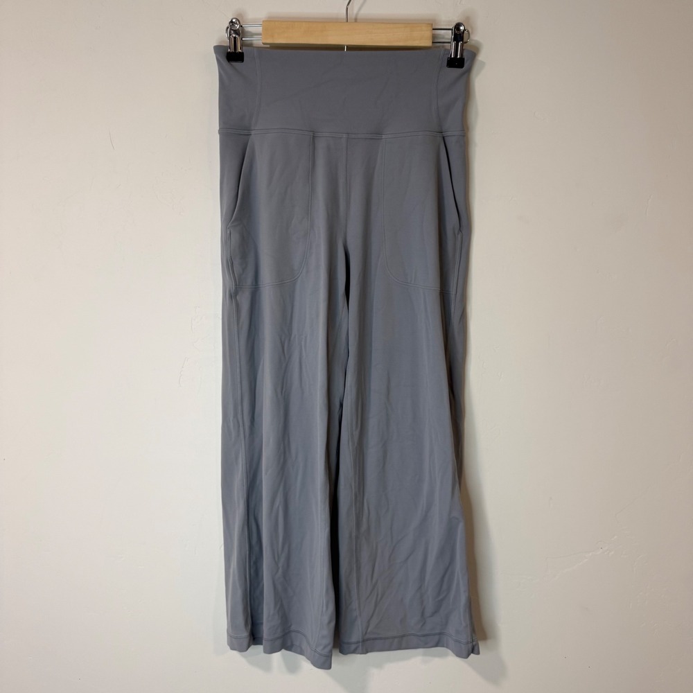 Lululemon Womens Align Wide Leg Crop Pants 6 Grey Good Nulu High Rise W6BMVS